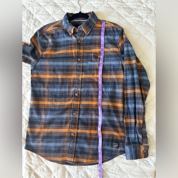 Original Weatherproof WP Men's Flannel Button Down Shirt - Size S - Orange Blue - Picture 7 of 10